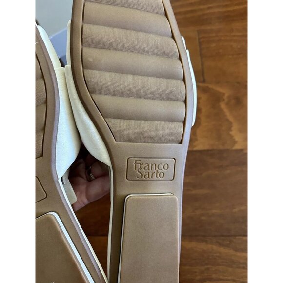 COPY - Franco Sarto White Leather Franco Caris Slides Sandals Leather 9.5 M NEW - Picture 7 of 9